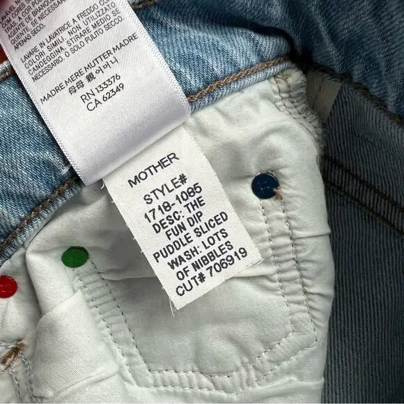 Mother Snacks The Fun Dip Puddle Slice Jeans in Lots of Nibbles Women’s Size 30